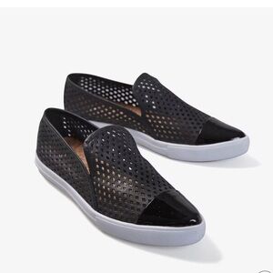 Jibs Slim Slip-On Fashion Sneaker‎ Flat In Jet Black + Onyx Women’s Size 7
